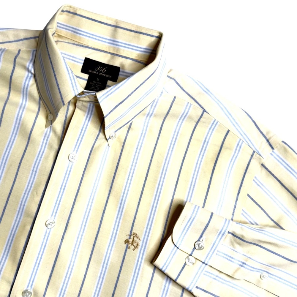 Brooks Brothers 346 Non-Iron Supima Cotton Striped Button Down Shirt Sz M